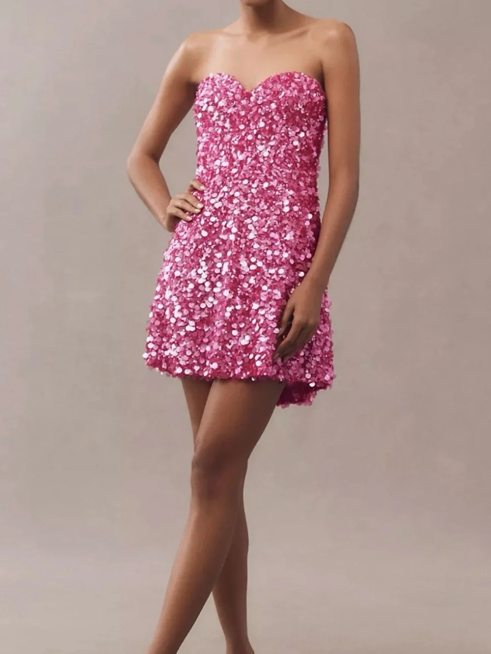 Helsi Mini Strapless Sequin Mini Dress. - Picture 1 of 11